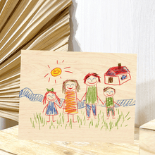 Cargar imagen en el visor de la galería, Dibujo de niños pequeños impresos en madera
